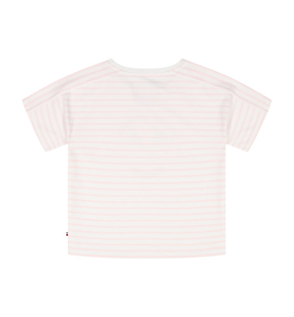Tommy Hilfiger Girls' 7-16 Round Neck Stripe T-Shirt - Light Pink
