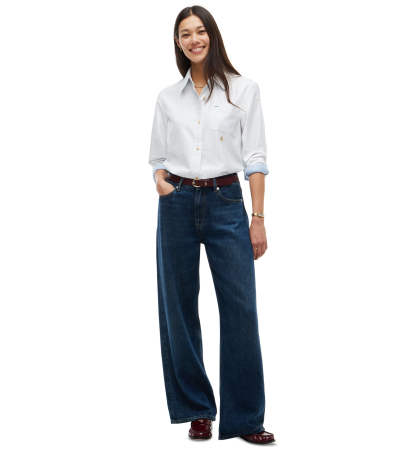 Tommy Hilfiger Women's American Icons Ithaca Long-Sleeve Oxford Shirt, Macy's Exclusive - Ecru/Ithaca Stripe Sky Blue