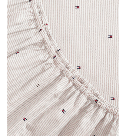 Tommy Hilfiger Ithaca Flag Stripe Cotton Percale Sheet Set - Medium Bei