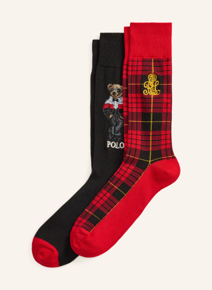POLO RALPH LAUREN 2er-Pack Socken – SCHWARZ / ROT / GELB