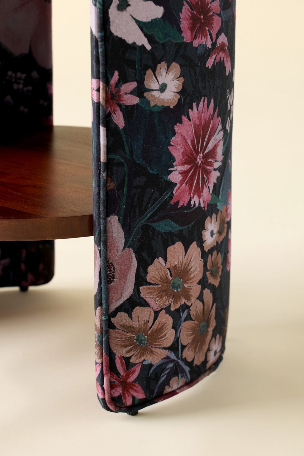 Jane Round Upholstered Storage Nightstand - Moody Floral