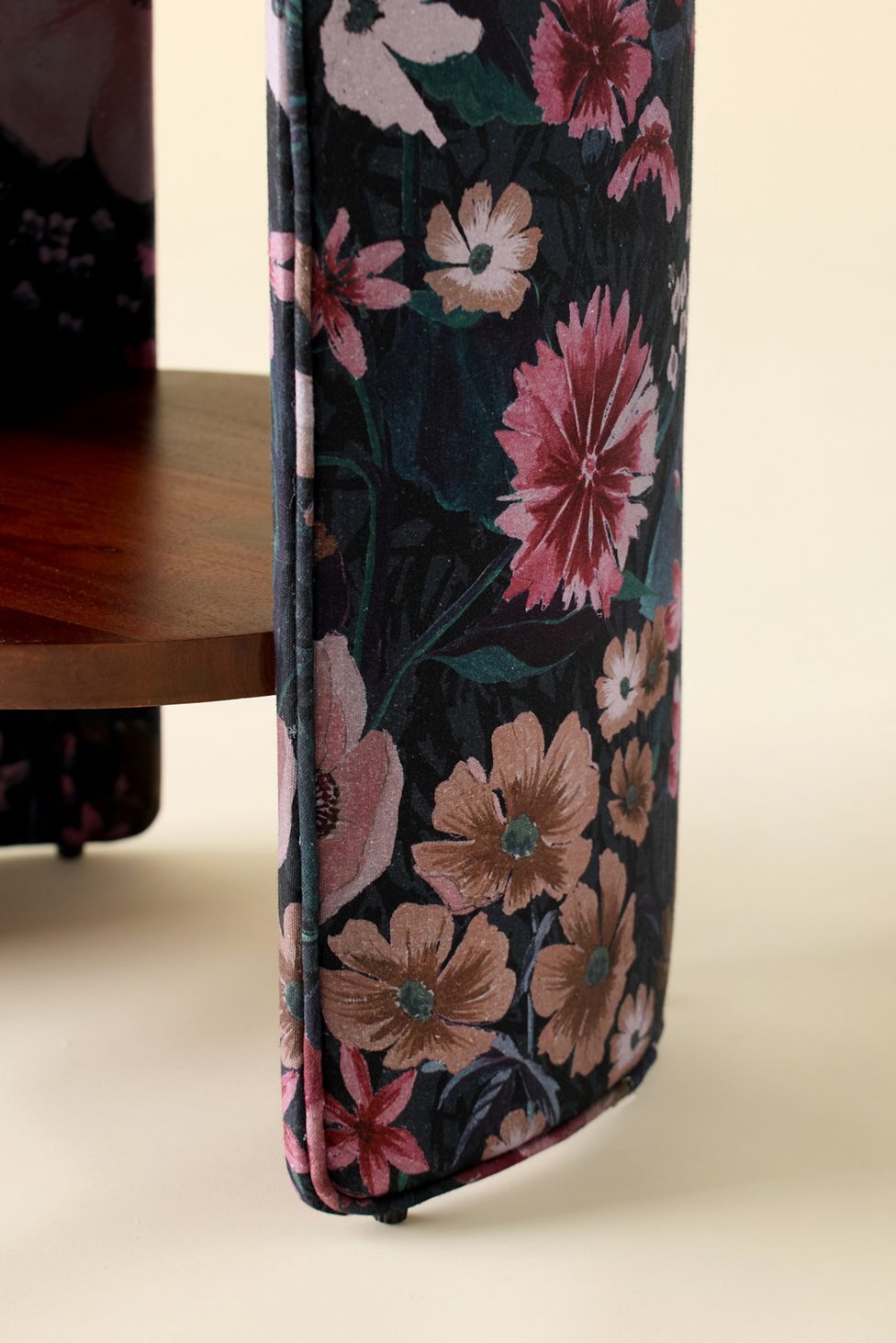 Jane Round Upholstered Storage Nightstand - Moody Floral