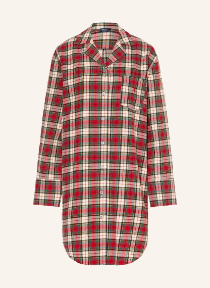 POLO RALPH LAUREN Nachthemd aus Flanell – ROT / CREME / GRÜN