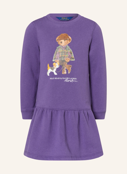 POLO RALPH LAUREN Sweatkleid – LILA / BRAUN / DUNKELGRÜN