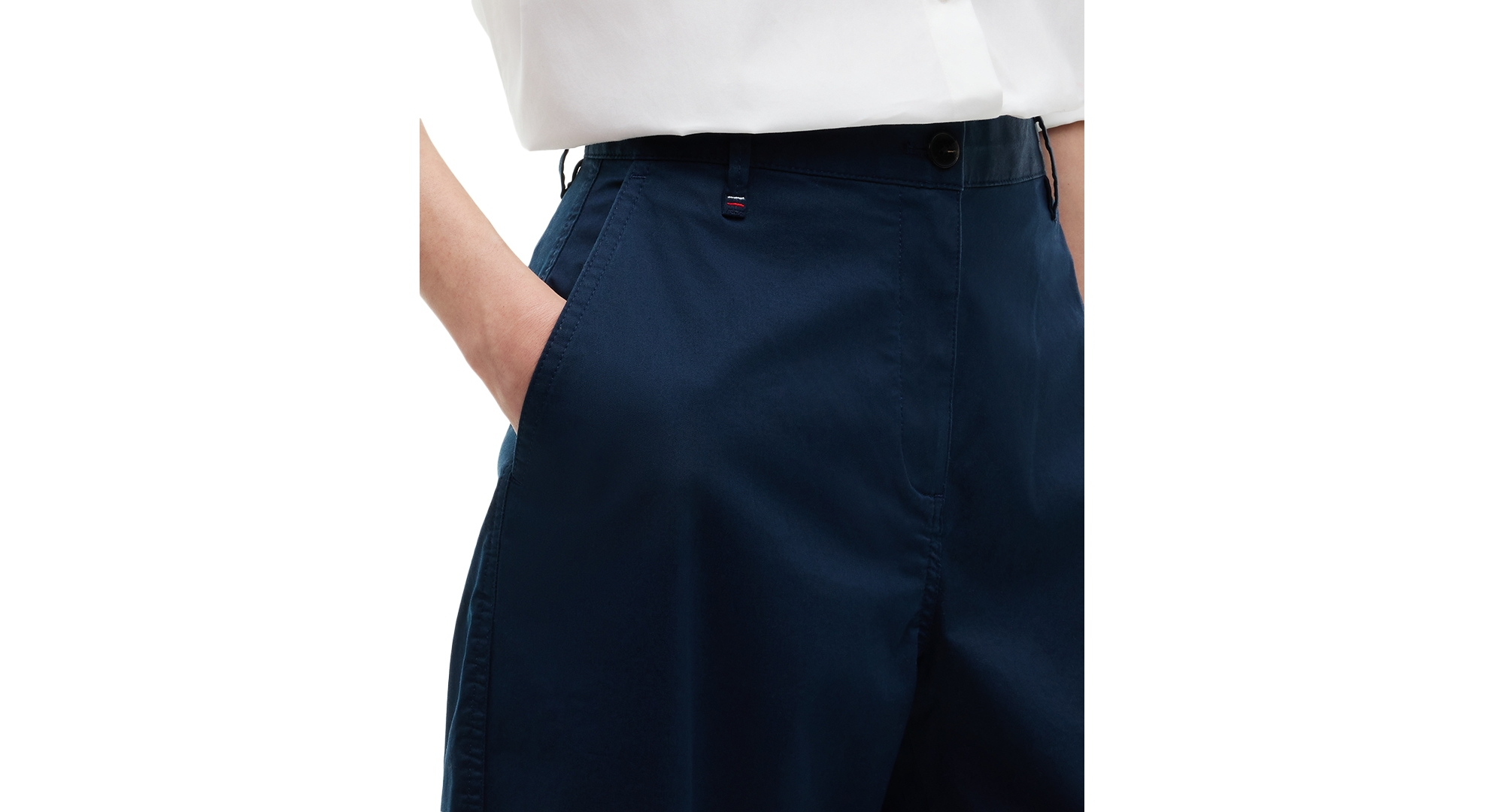 Tommy Hilfiger Women's Barrel High-Rise Chino Pants - Dark Blue