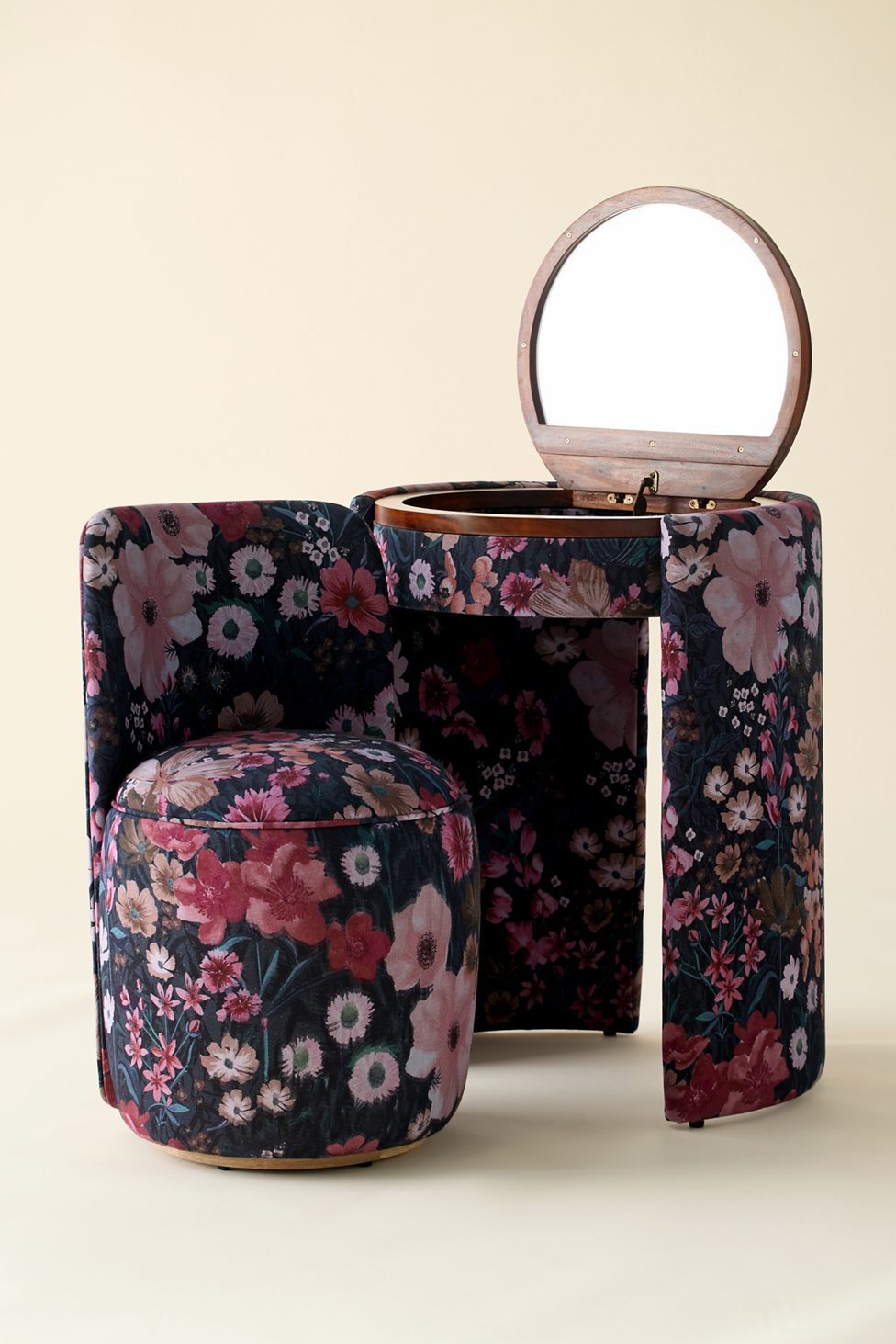 Jane Upholstered Vanity & Stool Set - Moody Floral