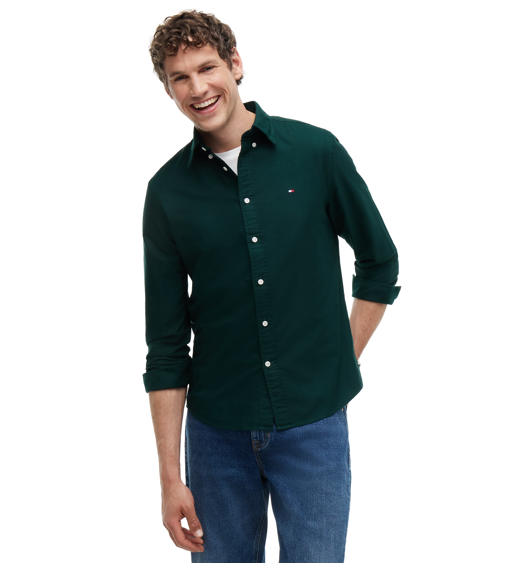 Tommy Hilfiger Men's Heritage Regular-Fit Oxford Shirt - Hunter