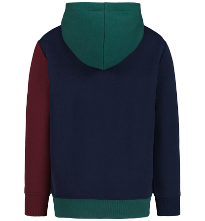 Tommy Hilfiger Boys' 8-20 Griffin Badge Colorblock Kangaroo Pocket Pullover Hoodie - June Bug