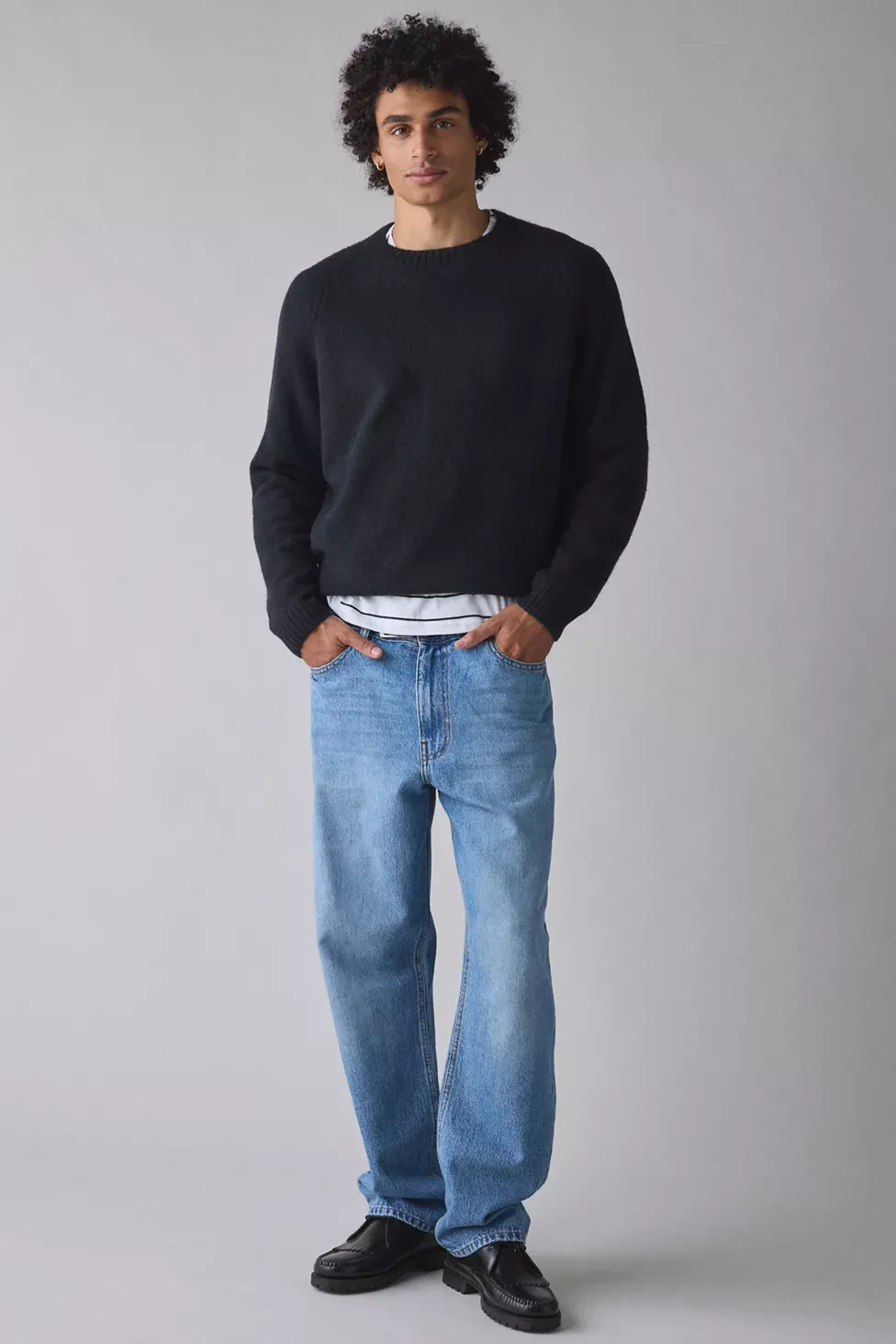 UO Everyday Cozy Knit Crew Neck Sweater - Black