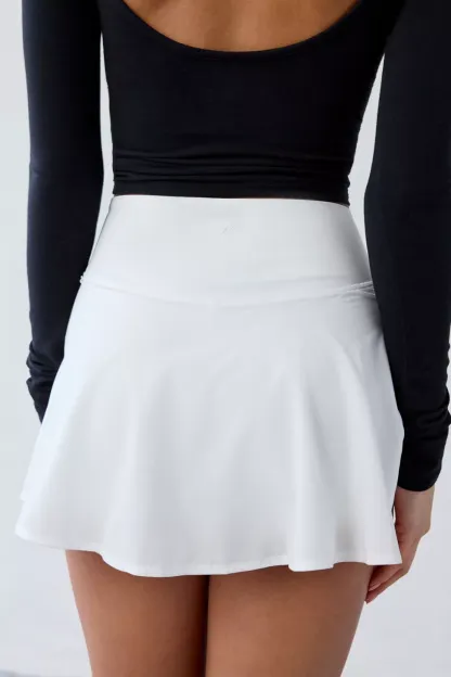 Out From Under Studio Woven Wrap Mini Skort - White