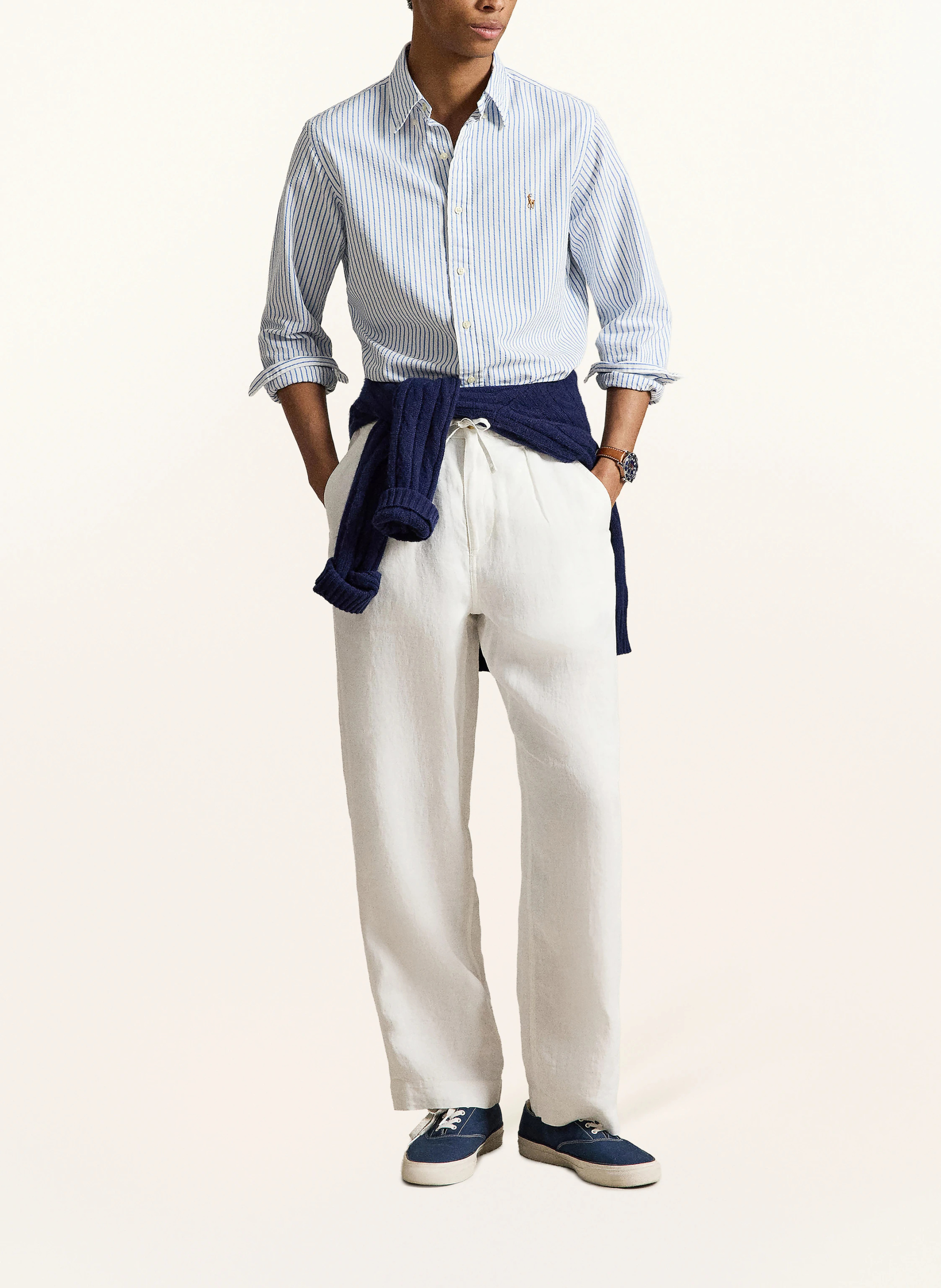 POLO RALPH LAUREN Hemd OXFORD Slim Fit – WEISS / BLAU