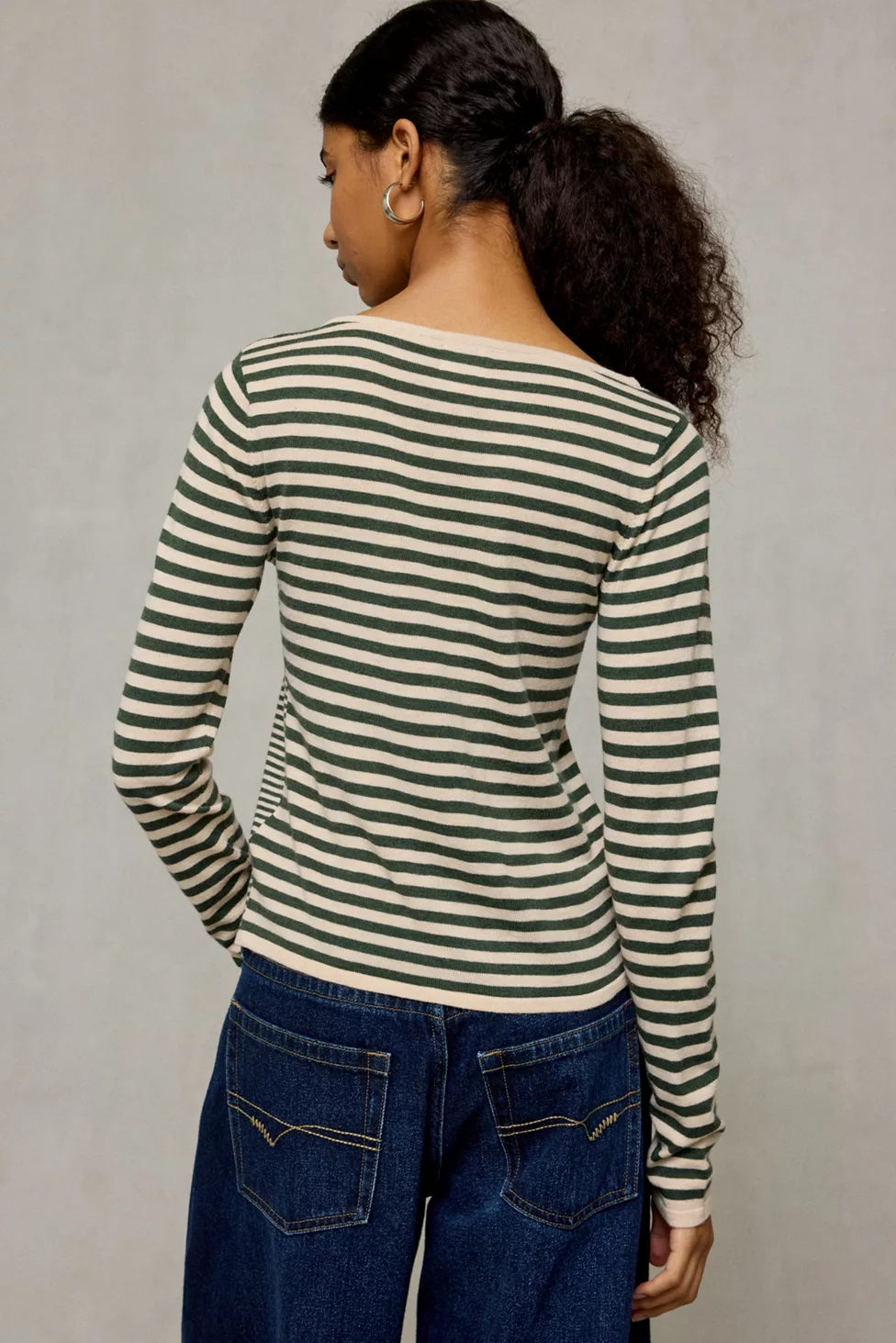 BDG Sutton Slanted Asymmetric Button Cardigan - Neutral Multi
