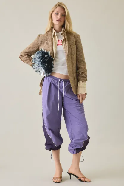 BDG Finish Line Low-Rise Baggy Track Pants - Purple