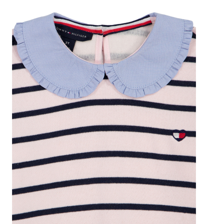 Tommy Hilfiger Girls' 2T-6X Long-Sleeve Top and Pants, 2-Piece Set - Pink/Navy