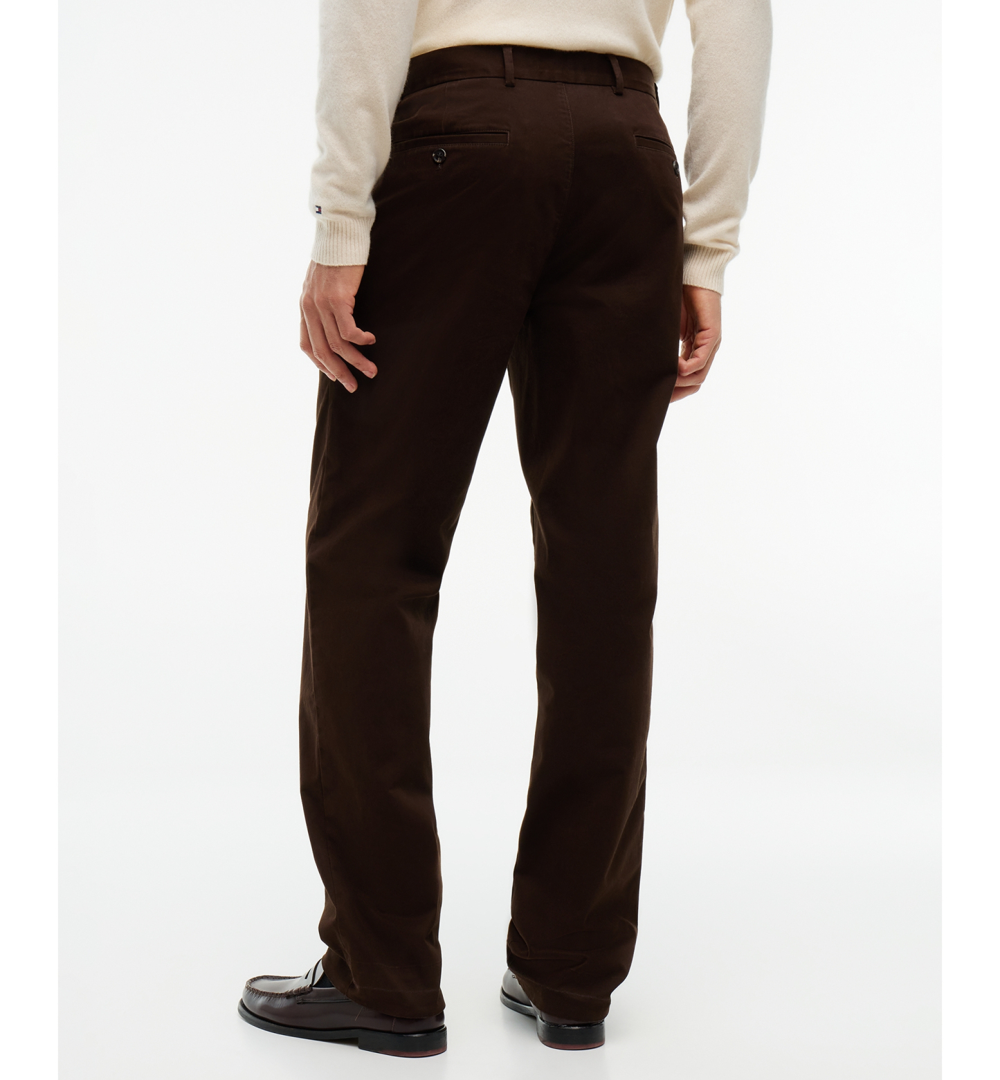 Tommy Hilfiger Men's Regular-Straight Fit Stretch Chino Pants - Dark Coffee