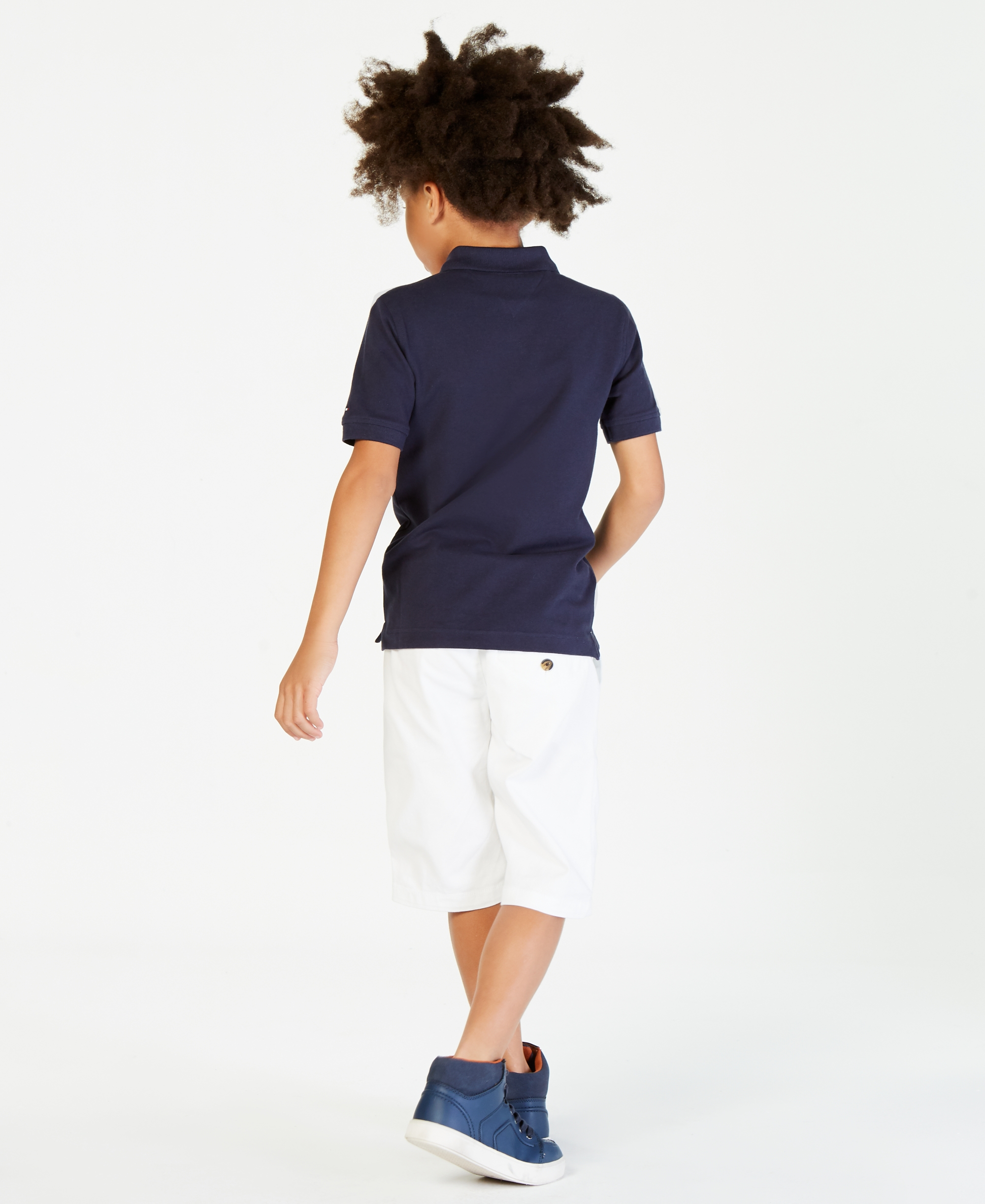 Tommy Hilfiger Boys' 8-20  Logo Graphic Colorblock Polo - Swim Navy