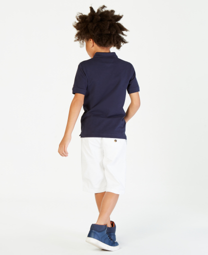 Tommy Hilfiger Boys' 8-20  Logo Graphic Colorblock Polo - Swim Navy