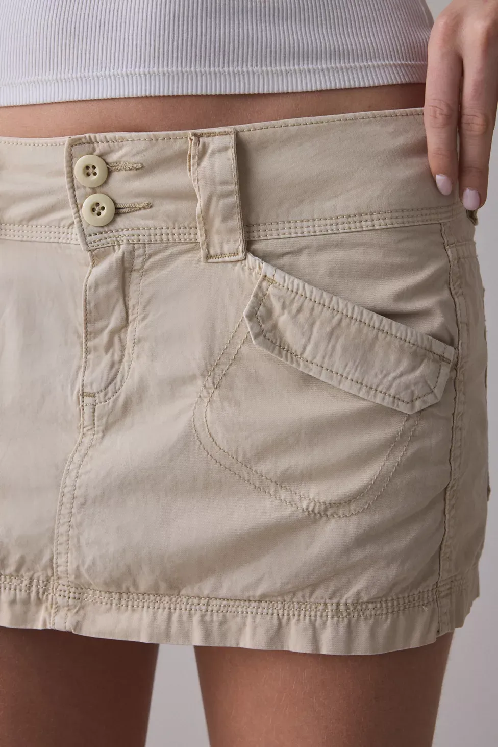 BDG Trail Star Utility Mini Skirt - Ivory