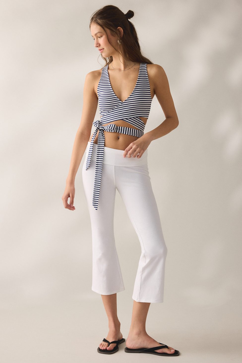 Out From Under Bec Ballet Wrap Tank Top - Blue Multi