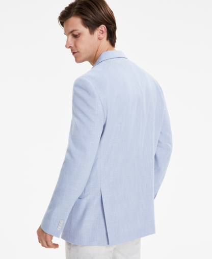 Tommy Hilfiger Men's Modern-Fit Patterned Blazer - Light Blue