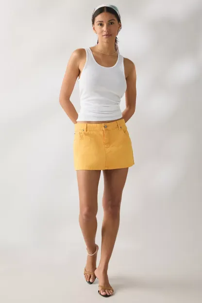 BDG Onna Denim Micro Mini Skirt - Orange