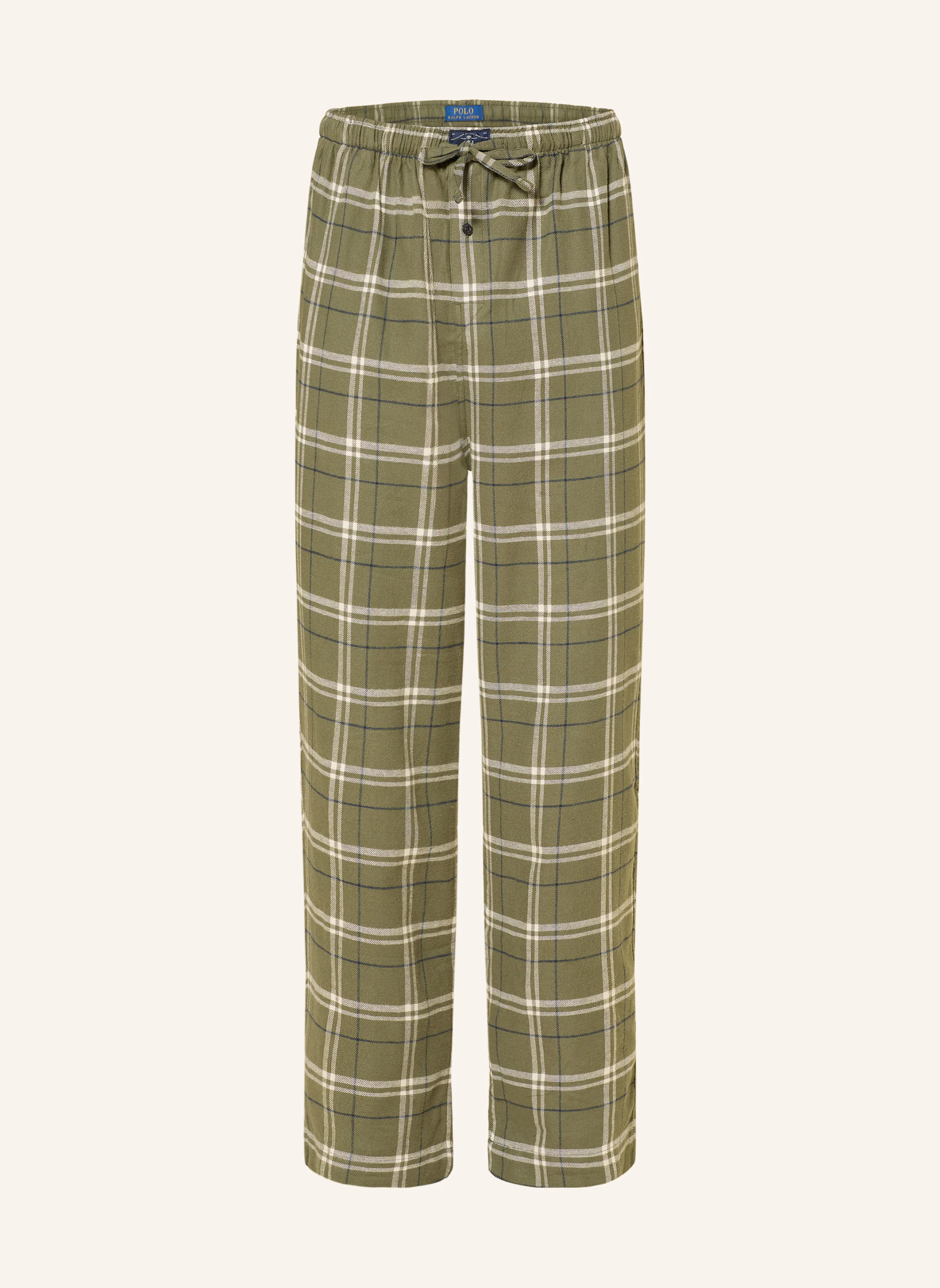 POLO RALPH LAUREN Lounge-Hose aus Flanell – GRÜN / DUNKELBLAU / WEISS
