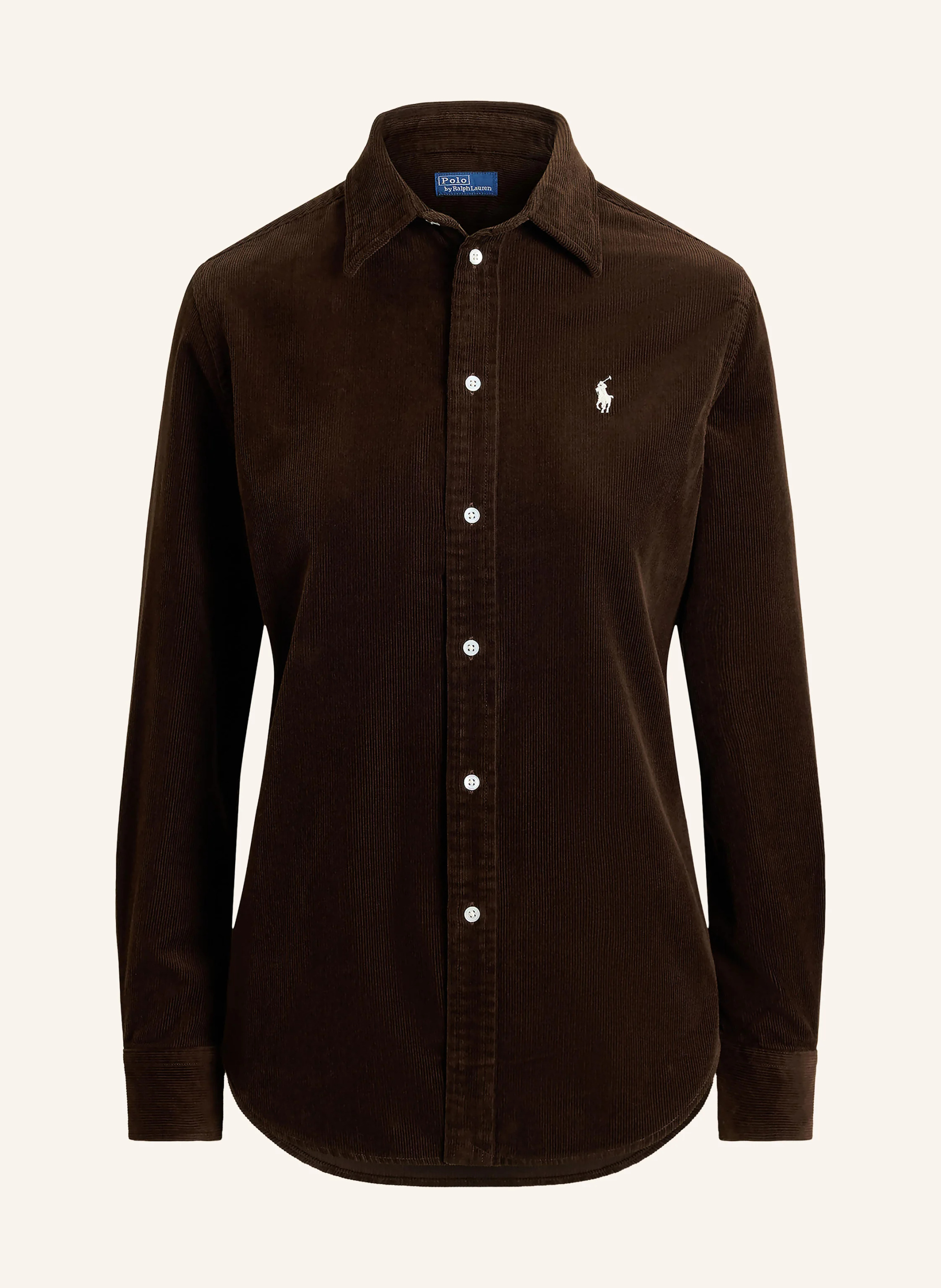 POLO RALPH LAUREN Hemdbluse aus Cord – DUNKELBRAUN / ECRU