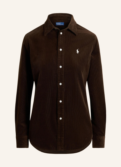 POLO RALPH LAUREN Hemdbluse aus Cord – DUNKELBRAUN / ECRU
