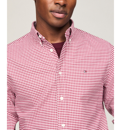 Tommy Hilfiger Men's Heritage Oxford Long-Sleeve Gingham Shirt - Rouge/White