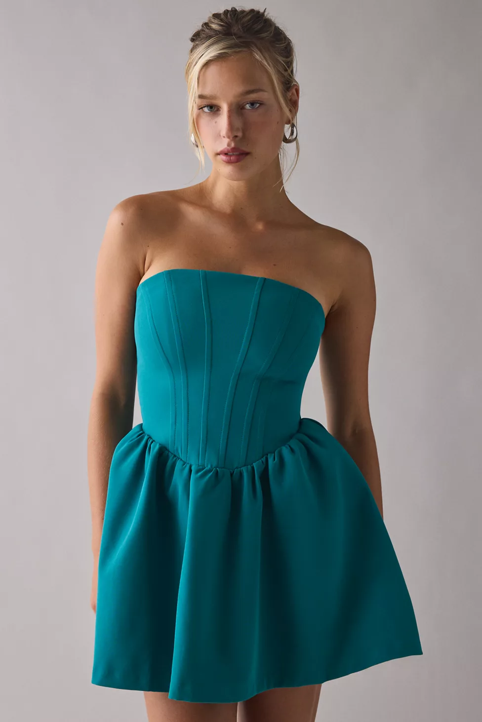 Kimchi Blue Sugar Plum Strapless Corset Mini Dress - Turquoise