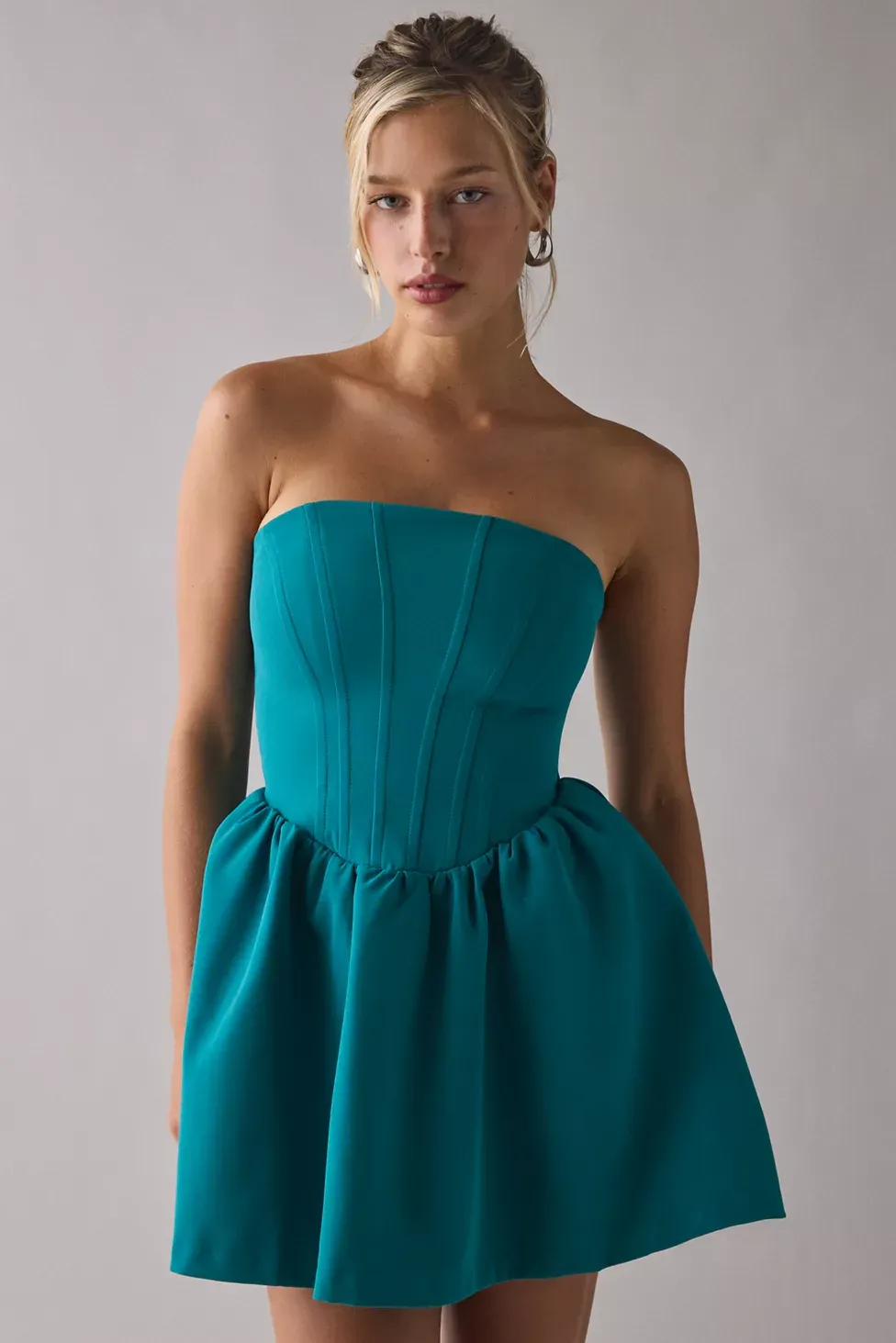 Kimchi Blue Sugar Plum Strapless Corset Mini Dress - Turquoise
