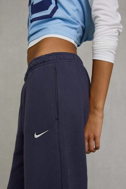 Nike Studio Fleece Mid-Rise Wide Leg Pants - Charcoal