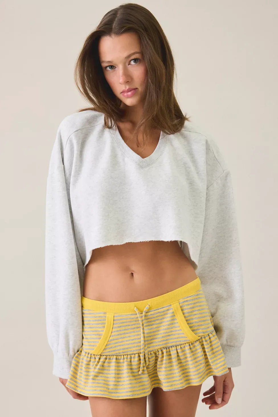 Out From Under Bec Game Day Pocket Low-Rise Mini Skort - Yellow Multi