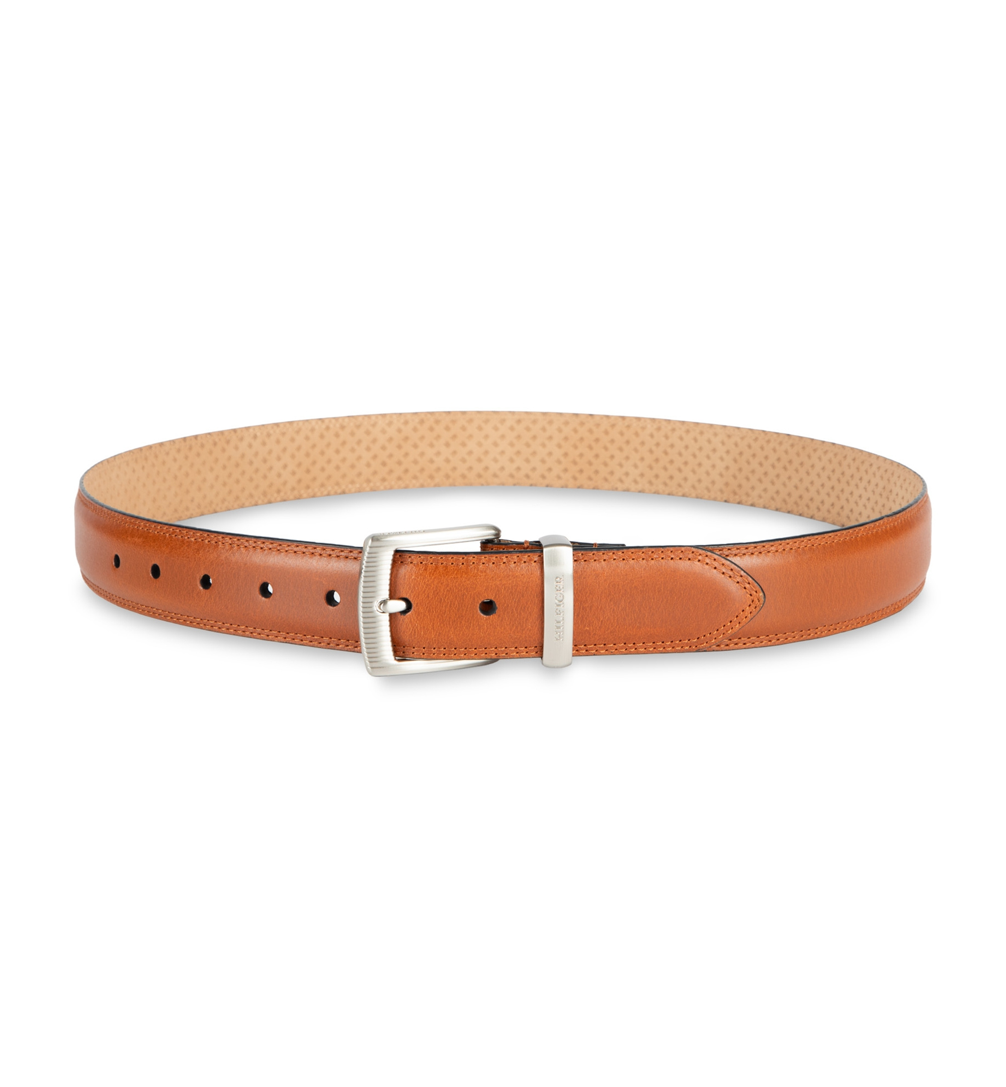 35MM Tommy Hilfiger Men's Harness Buckle Silver-Tone finish Belt - Tan