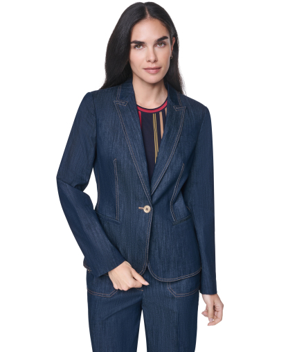 Tommy Hilfiger Women's Notch-Collar One-Button Blazer - Navy