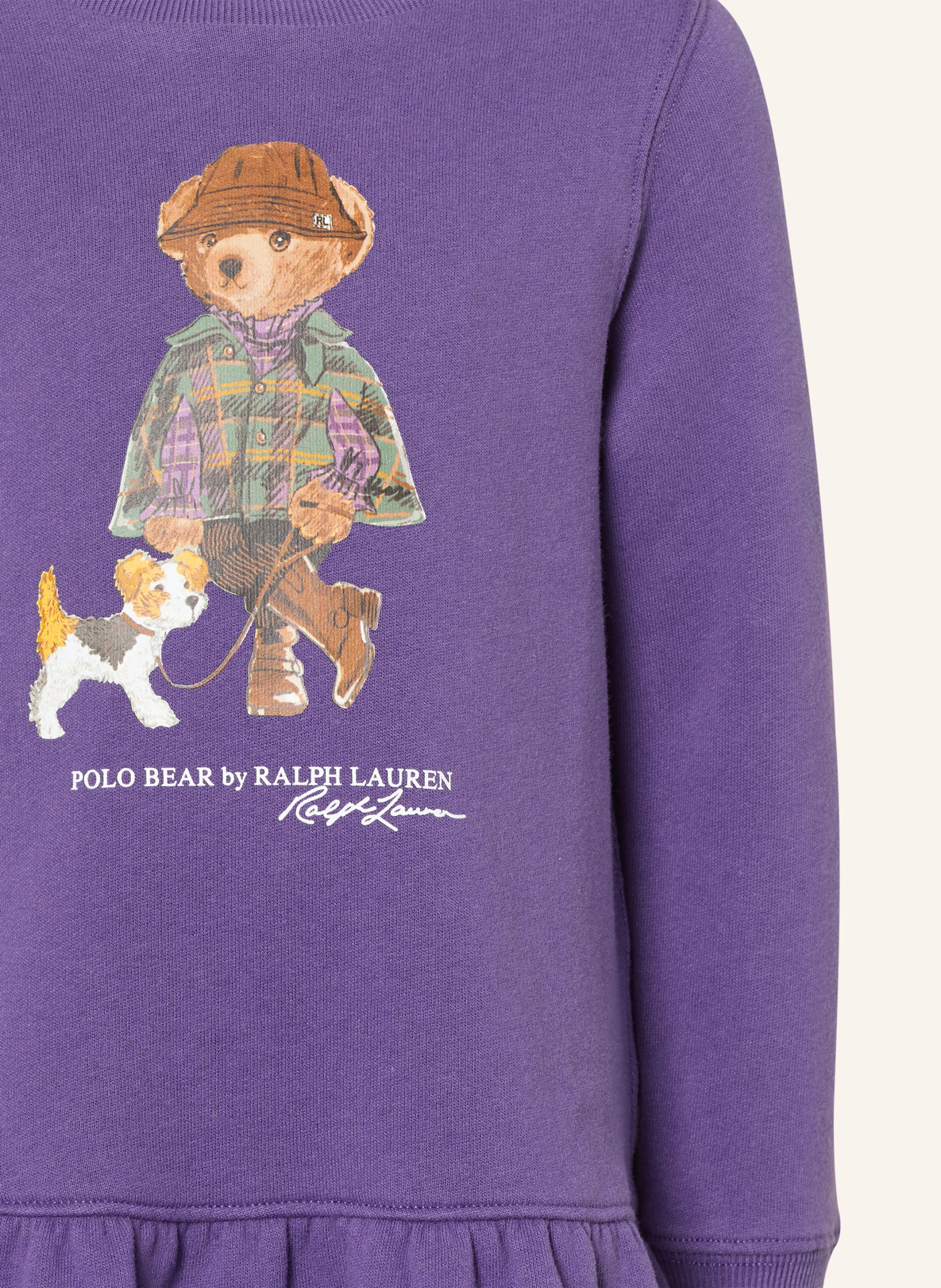 POLO RALPH LAUREN Sweatkleid – LILA / BRAUN / DUNKELGRÜN