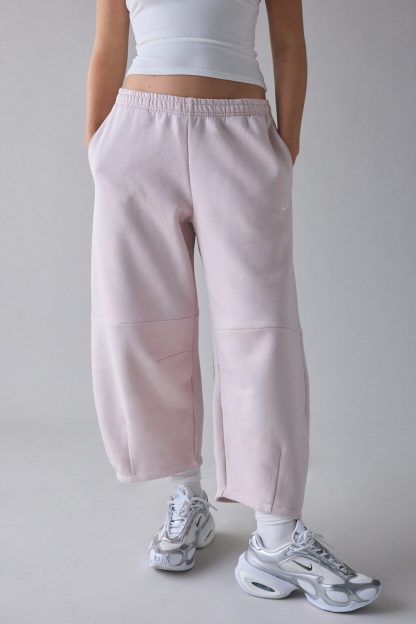 Nike Sportswear Phoenix Fleece Loose Mid-Rise Barrel Pants - Silt Red/Sail