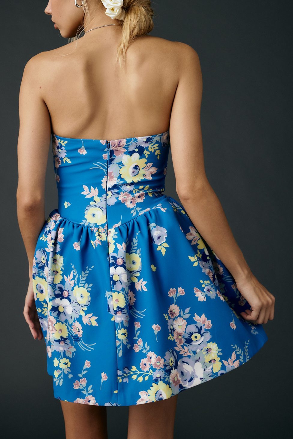 Kimchi Blue Sugar Plum Strapless Corset Mini Dress - Blue Multi