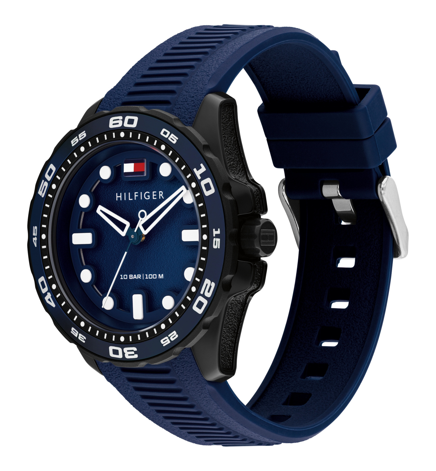 Tommy Hilfiger Men's Quartz Blue Silicone Strap Watch, 40mm - Navy
