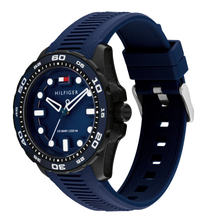Tommy Hilfiger Men's Quartz Blue Silicone Strap Watch, 40mm - Navy