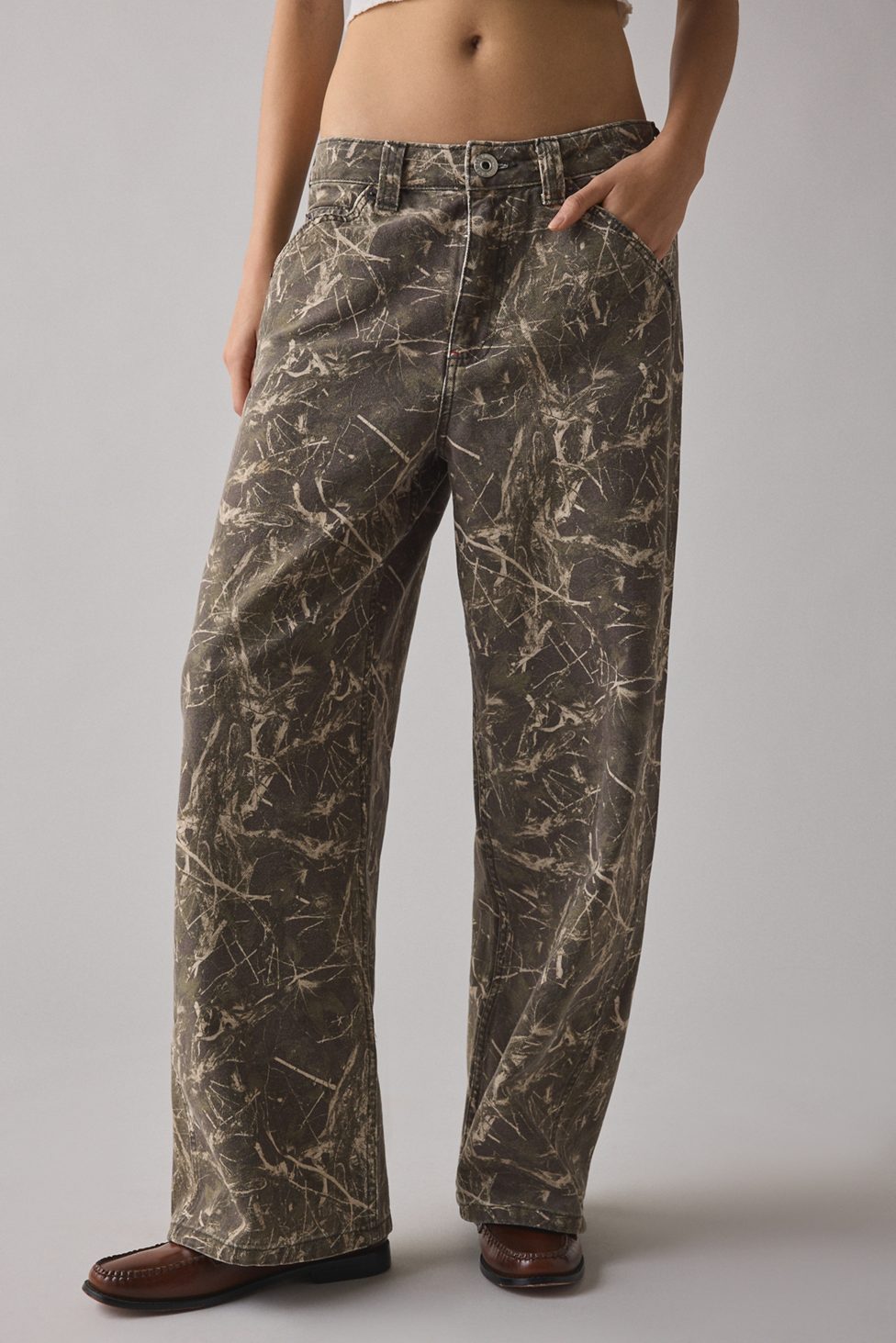 BDG Jaya Printed Baggy Pants - Dark Tree Camo