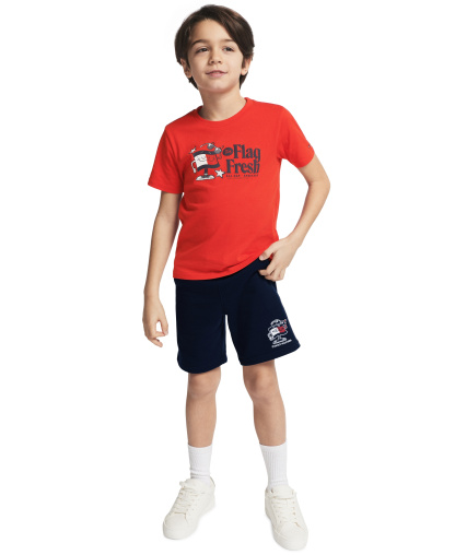 Tommy Hilfiger Boys' 2T-7 Flag Fresh Short-Sleeve T-Shirt - Flame Scarlet
