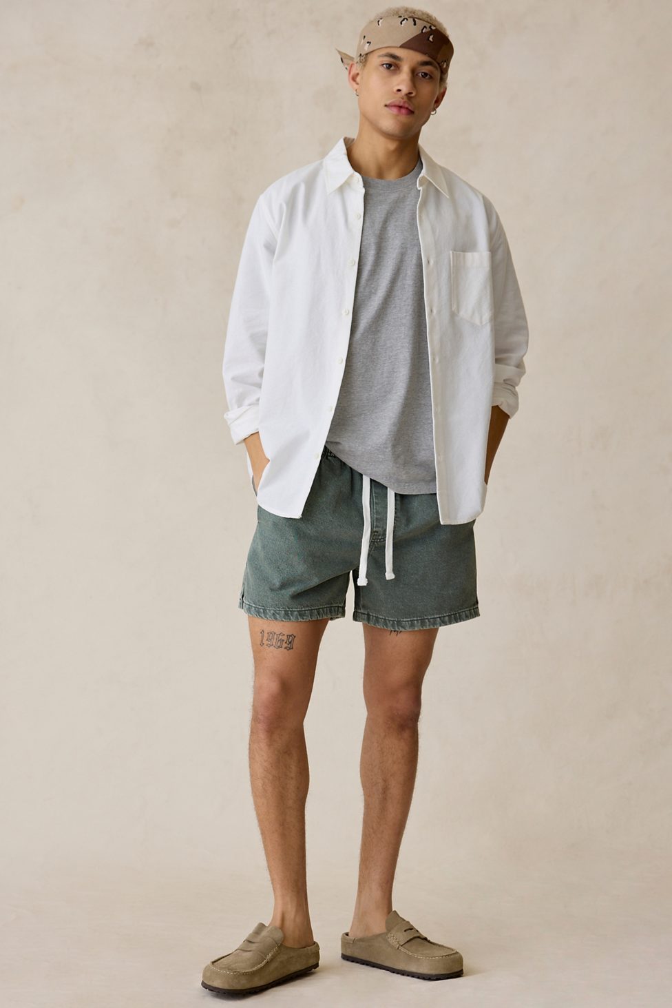 BDG Denim Volley Shorts - Green Dischargable