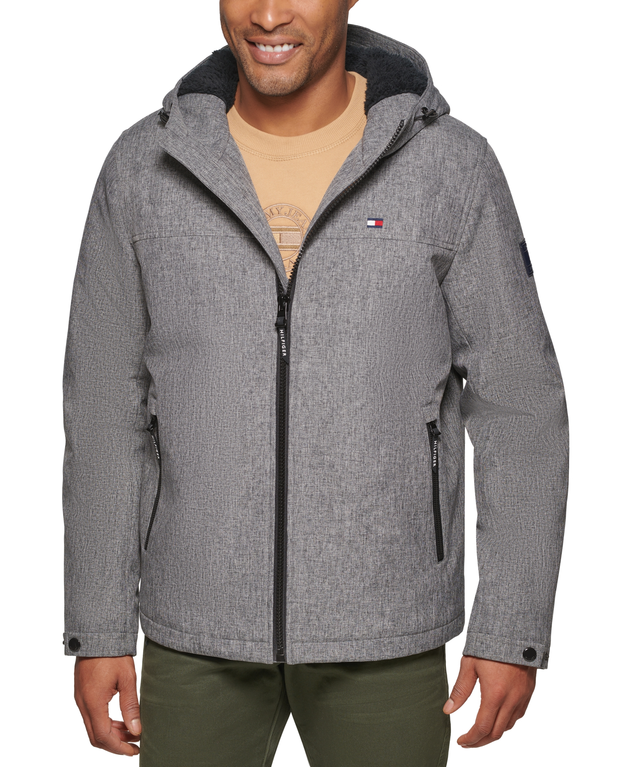 Tommy Hilfiger Men's Softshell Hooded Jacket - Heather Gray