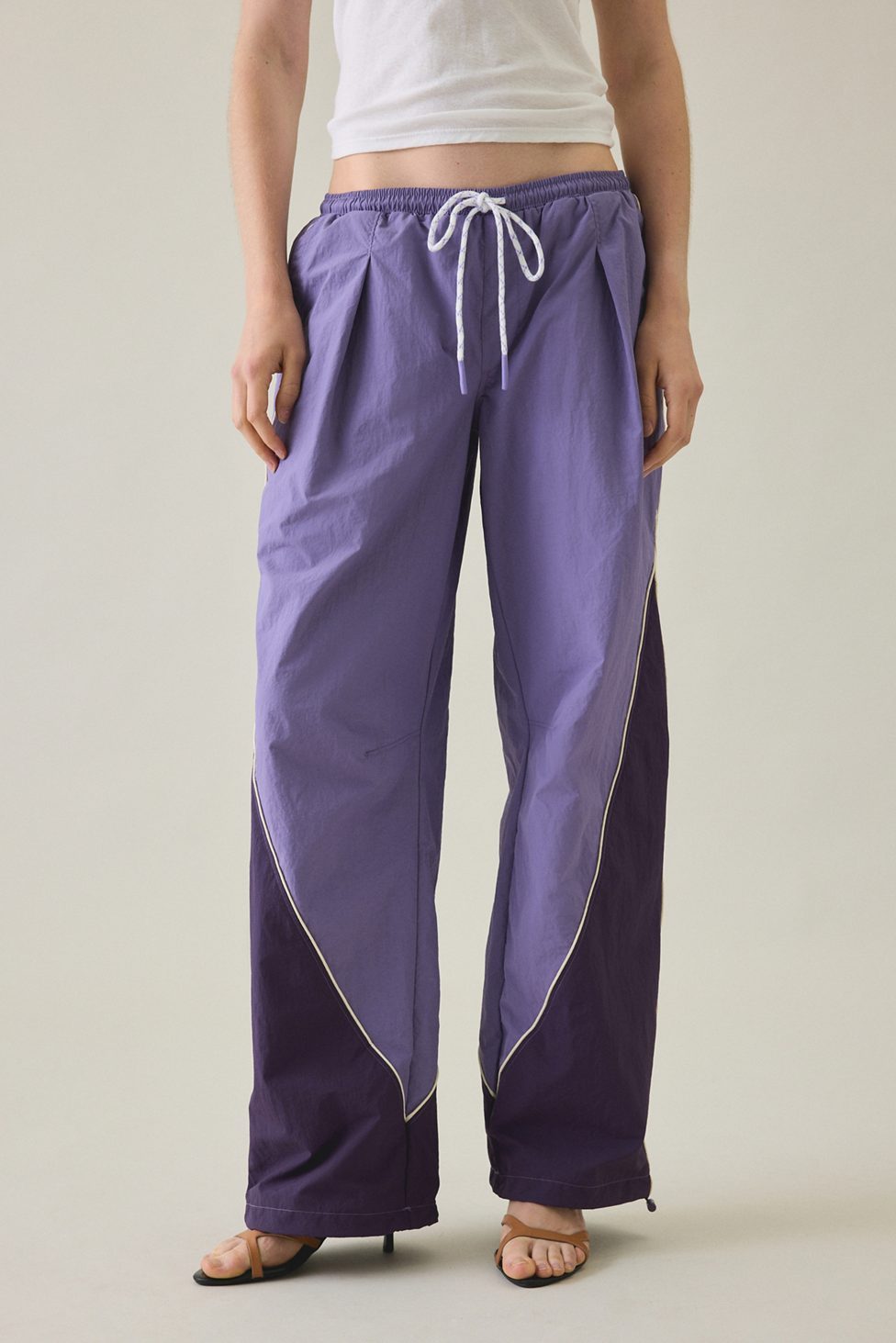BDG Finish Line Low-Rise Baggy Track Pants - Purple