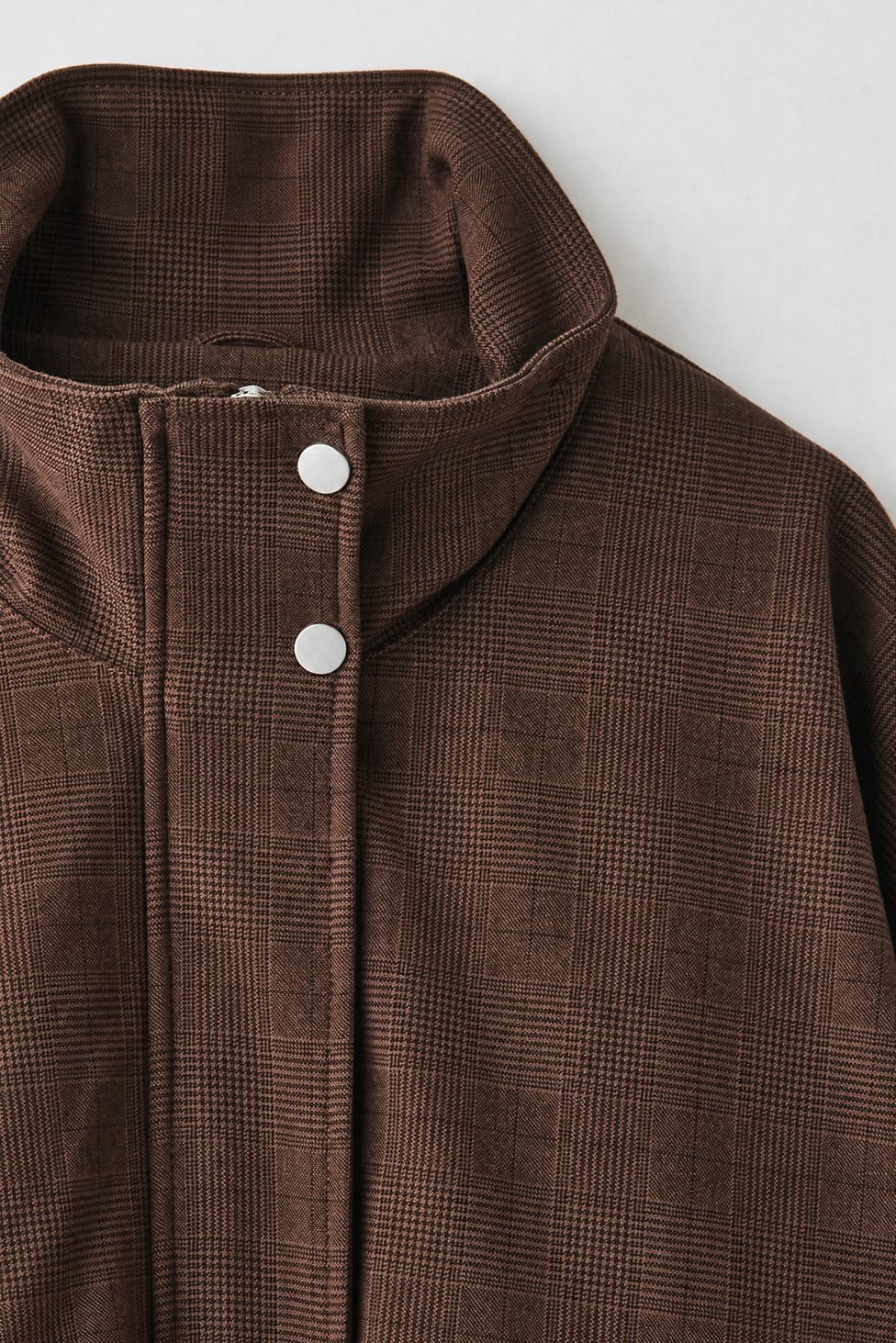UO Harper Funnel Neck Bomber Jacket - Brown