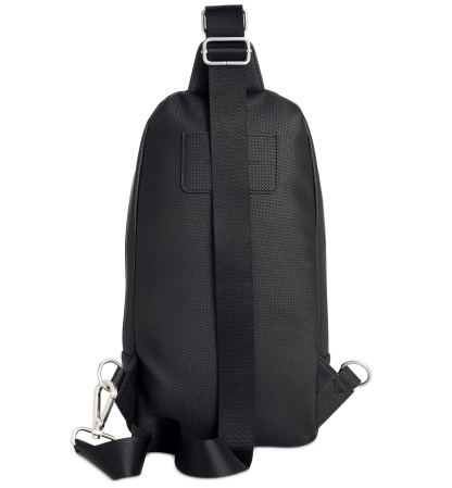 Tommy Hilfiger Men's Leo Logo Embossed Sling Backpack - Black