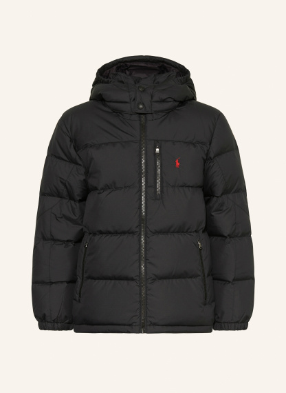 POLO RALPH LAUREN Daunenjacke mit abnehmbarer Kapuze – SCHWARZ