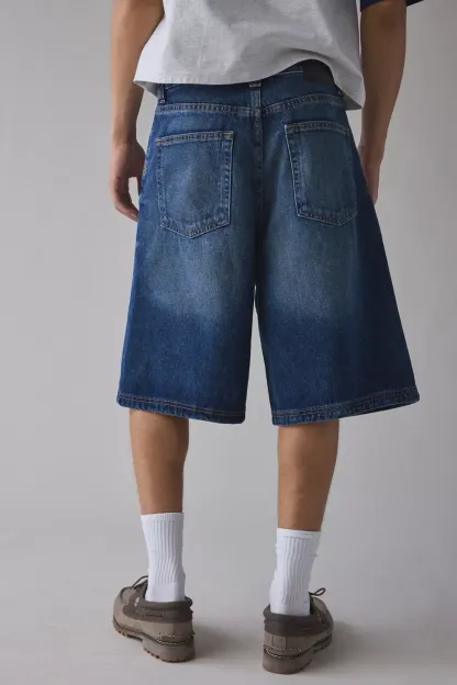 BDG Astro Baggy Washed Denim Jorts - Vintage Denim Medium