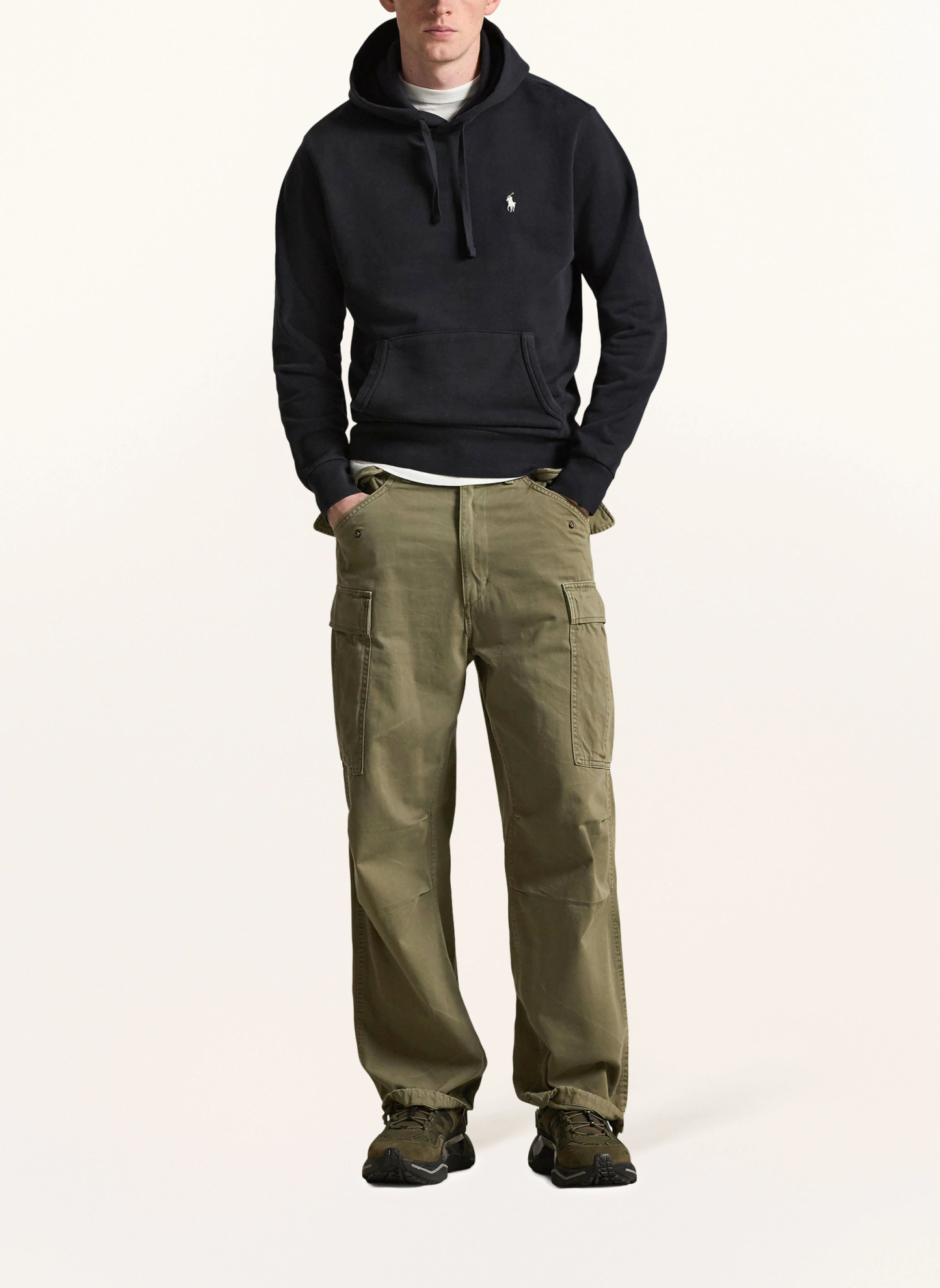 POLO RALPH LAUREN Hoodie – SCHWARZ / CREME